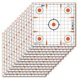 Allen EZ Aim Paper 12" X 12" Sight-In Grid White/Orange 12 Pack