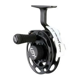 13 Fishing Black Betty - Inline Ice Fishing Reel - 1:1 Gear Ratio - Left Hand Retrieve + Right Hand Retrieve Interchangeable
