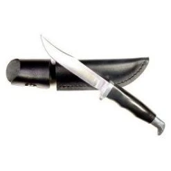 Ruko Knives Ruko Solid ABS Handle Field Knife With Leather Sheath- 3-7/8" - Black